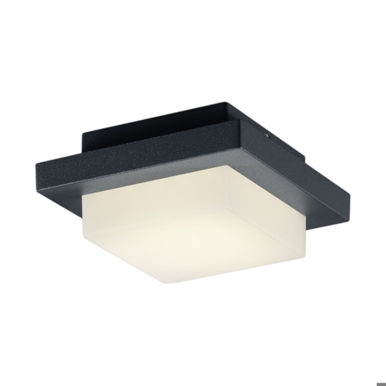 Plafoniera da esterno quadrata 14cm antracite led 3000k