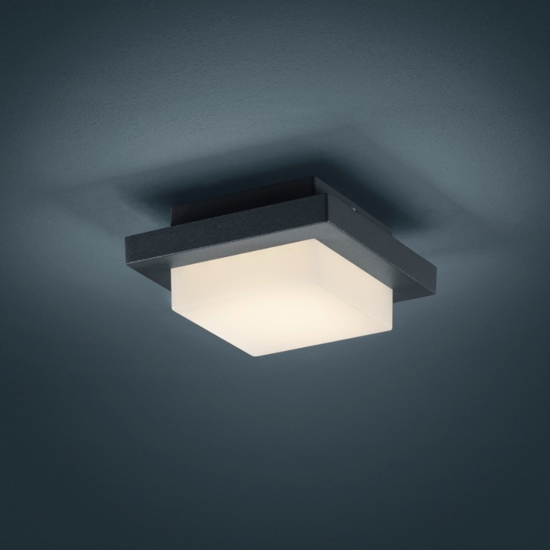 Plafoniera da esterno quadrata 14cm antracite led 3000k