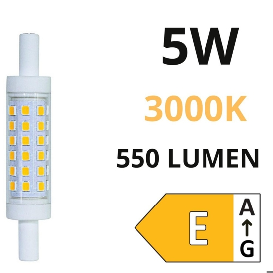 Lampadina life r7s led 5w 3000k 78mm 550lm ottica 360