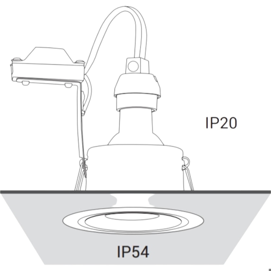 Faretto per bagno bianco rotondo da incasso a soffitto