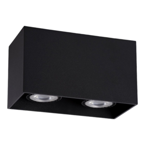 Plafoniera con faretti led 2 luci nero rettangolare
