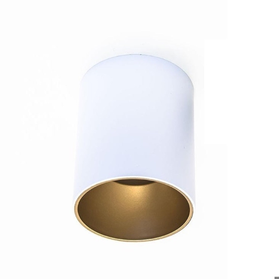 Faretto bicolore da soffitto cilindro bianco oro