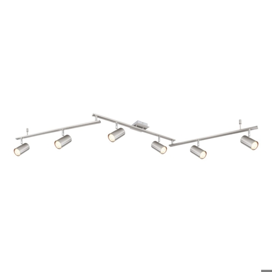 Plafoniera binario 6 luci con faretti orientabili grigio