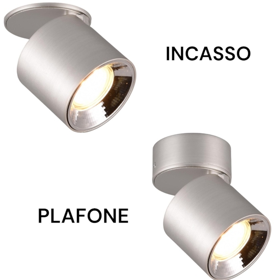 Faretto nero da incasso soffitto o plafone 3 luci orientabili