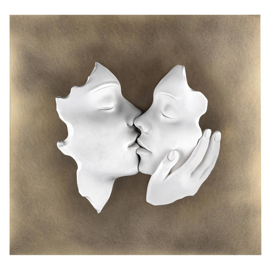 Bongelli preziosi quadro capezzale ottone pannello legno 50x50 cm