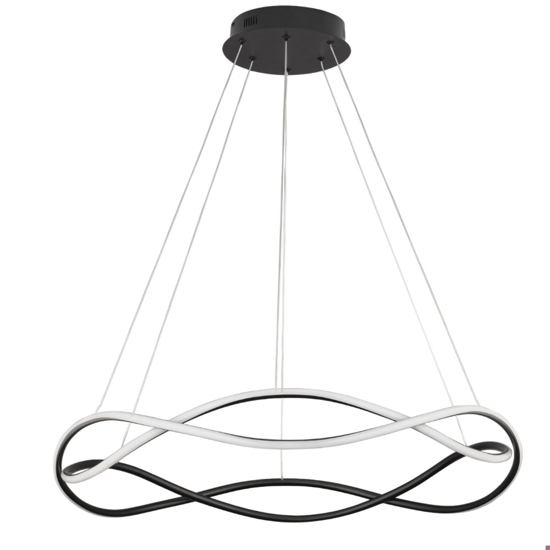 Lampadario design nero led dimmerabile per soggiorno moderno