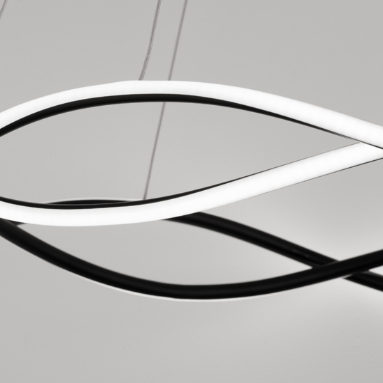 Lampadario design nero led dimmerabile per soggiorno moderno