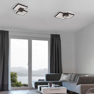 Plafoniera led 19w 3000k quadrata nera design moderna