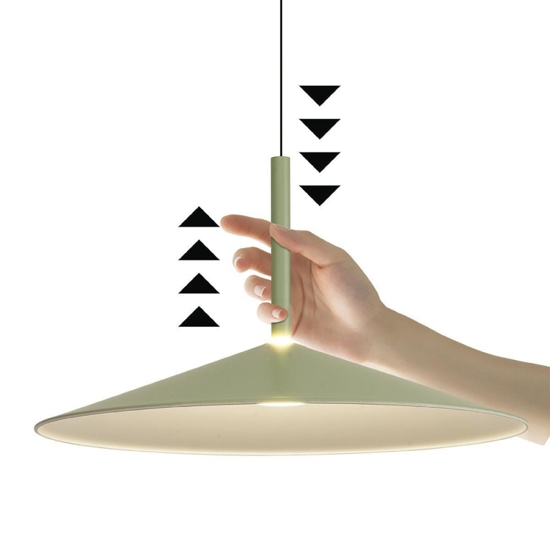 Lampada a sospensione verde saliscendi per cucina moderna led 16w 3000k