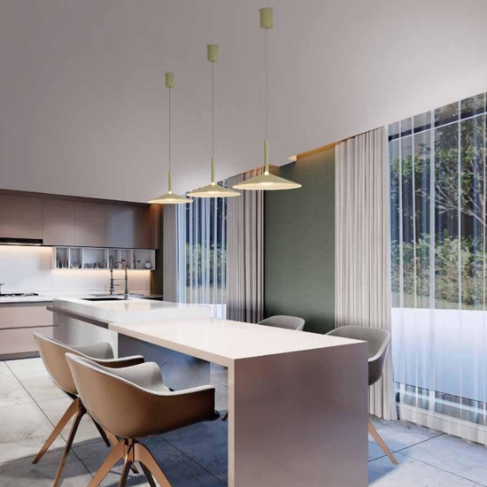 Lampada a sospensione verde saliscendi per cucina moderna led 16w 3000k