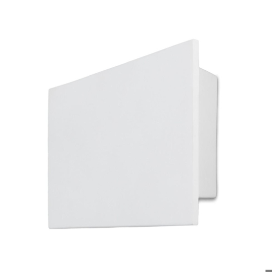 Applique led 24w 4000k rettangolare gesso ceramico bianco moderna
