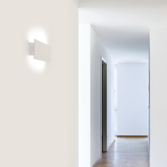 Applique led 24w 4000k rettangolare gesso ceramico bianco moderna