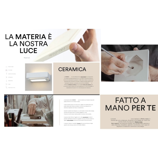Applique led 24w 4000k rettangolare gesso ceramico bianco moderna