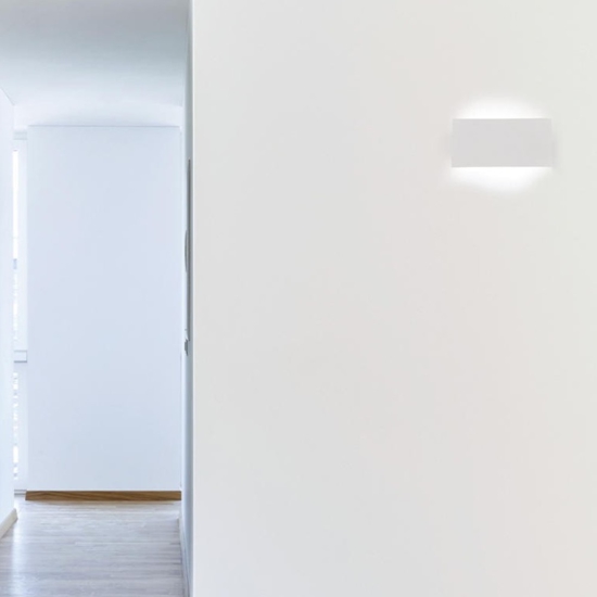 Applique led 24w 4000k rettangolare gesso ceramico bianco moderna