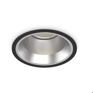 Off fi led 28w 3000k ideal lux faretto incasso nero rotondo 220/240v da interni