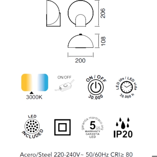 Lampada da tavolo design moderna oro led 5w 3000k