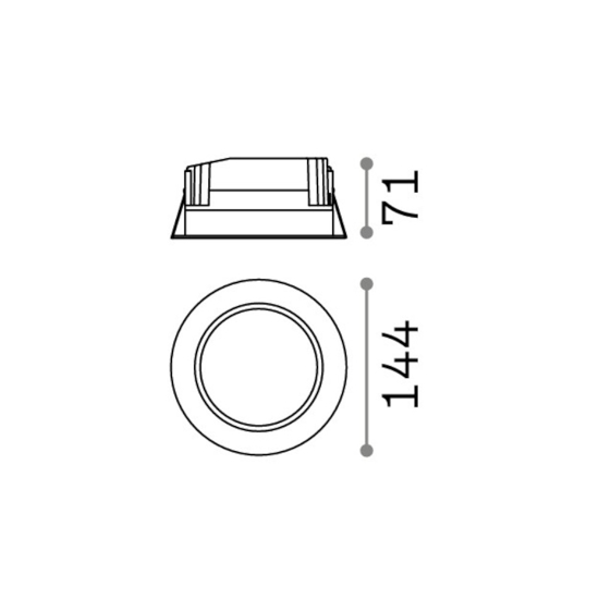 Basic ideal lux faretto a led da incasso rotondo 15w 3000k per controsoffitto 220v