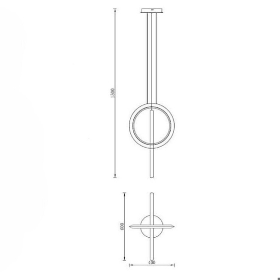 Lampadario moderno bianco led 48w 3000k design cerchi