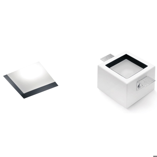 Faretto in gesso quadrato filiatra sforzin incasso per controsoffitto