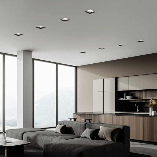 Faretto in gesso quadrato filiatra sforzin incasso per controsoffitto