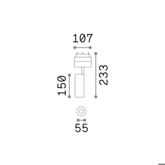 Ideal lux arca track faretto nero led 48v 14w 4000k per binario monofase orientabile ottica 36
