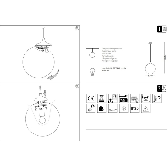 Boa ideal lux lampada a sospensione nera con decentramento