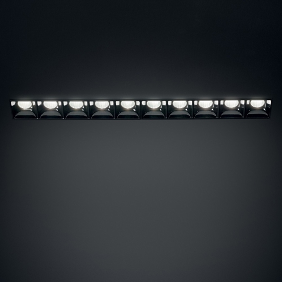 Lika fi trimless faretto led incasso per controsoffitto nero 10 luci 20w 3000k 220v