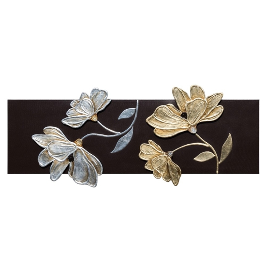 Quadro 150x61 tela fiori elevata qualità caffe decorato per salotto