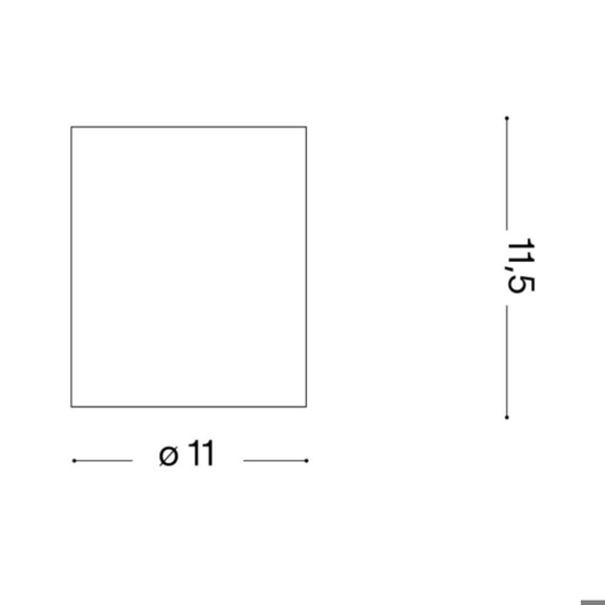 Ideal lux gun pl1 faretto da soffitto per esterno ip44 cilindro antracite