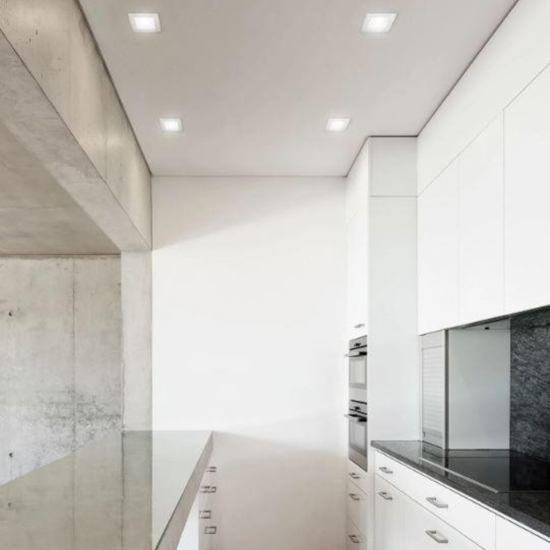 Game trim square 11w 3000k ip65 quadrato ideal lux faretto incasso per bagno bianco