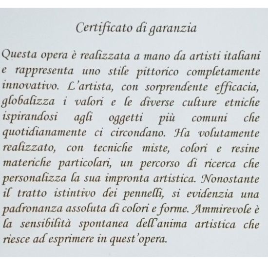 Quadretto moderno tulipani 35x35 viola dipinti a mano a rilievo