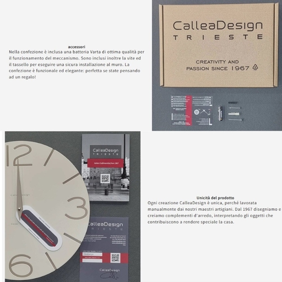 Orologio da parete particolare legno colore grigio prugna