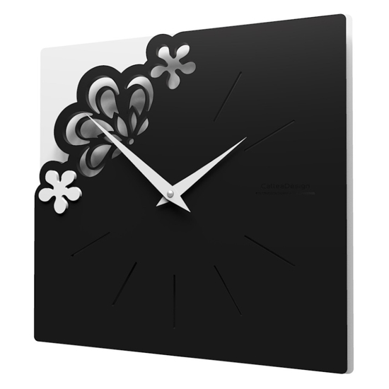 Orologio quadrato moderno da parete legno colore nero