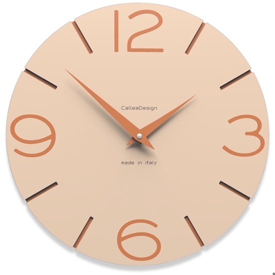 Orologio da parete in legno colore sabbia rosata moderno