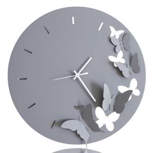 Orologio da parete farfalle rotondo ardesia moderno