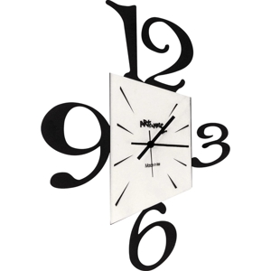 Orologio da parete nero moderno quadrante vetro