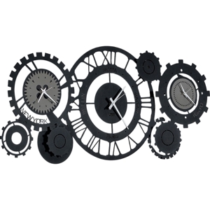 Orologio da parete nero fango ingranaggi di metallo