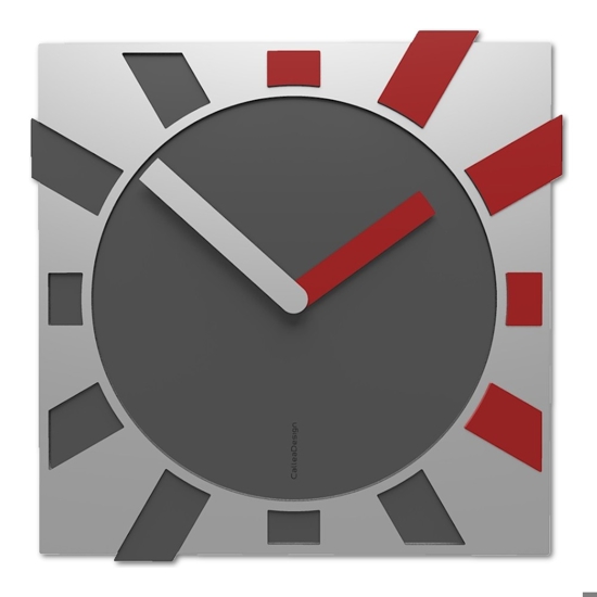 Orologio da parete moderno rosso rubino grigio