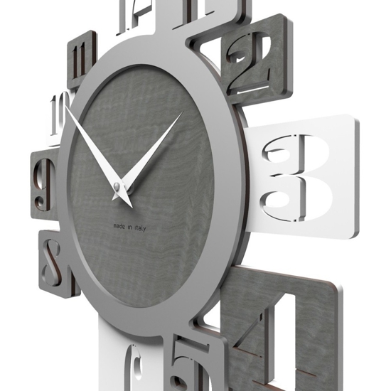 Orologio moderno da parete design legno grigio