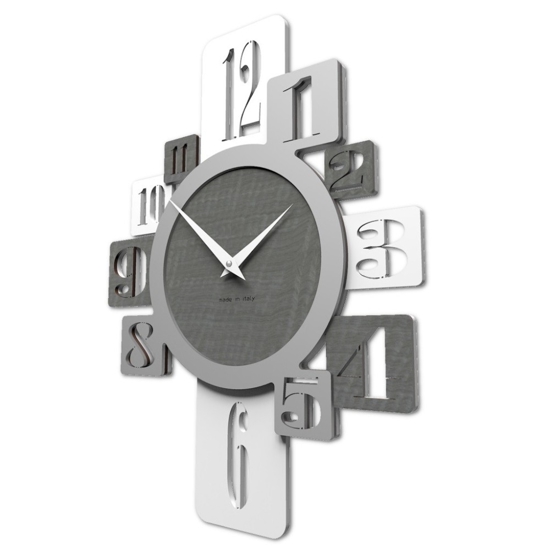 Orologio moderno da parete design legno grigio