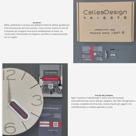 Orologio moderno da parete design legno grigio