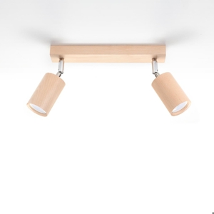 Plafoniera barra in legno luci orientabili da parete soffitto