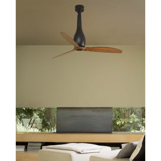 Ventilatore silenzioso nero fino a 18mq da soffitto a pale marrone