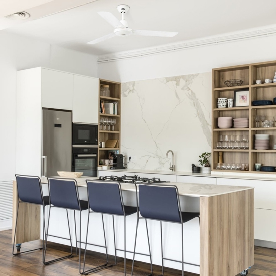 Ventilatore da soffitto bianco fino a 17mq con pale