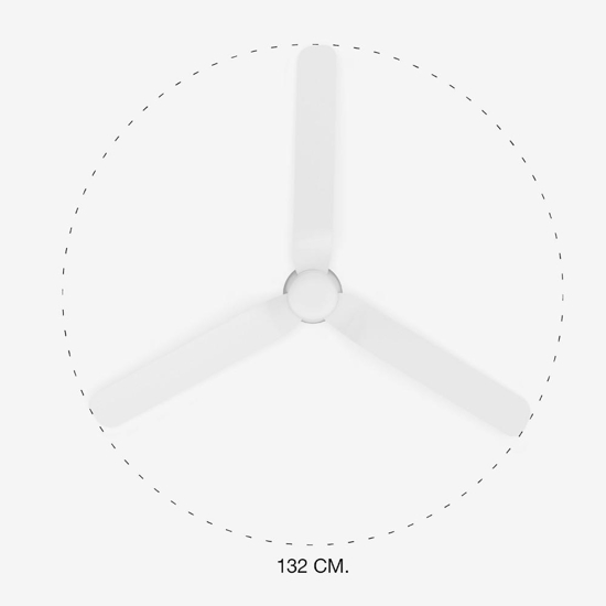 Ventilatore da soffitto silenzioso a pale bianco fino a 28mq