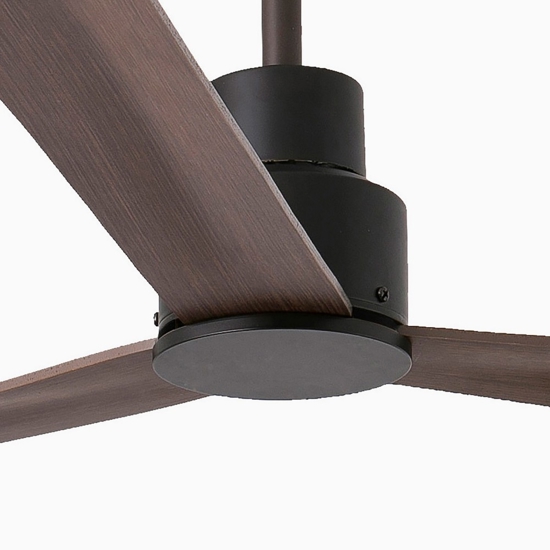 Ventilatore nero da soffitto fino a 17mq pale mdf marrone
