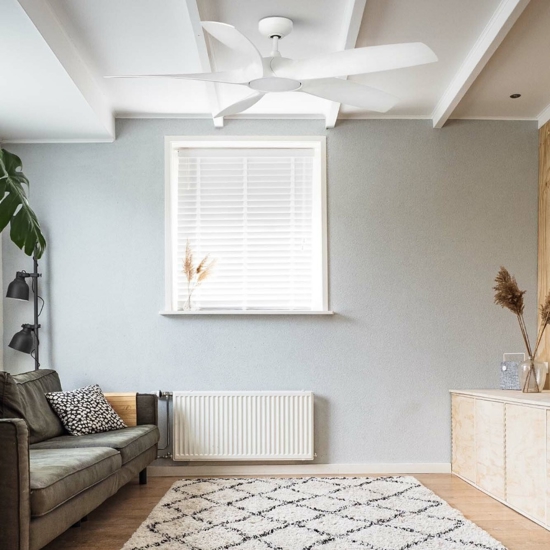 Ventilatore da soffitto bianco fino a 28mq con luce silenzioso