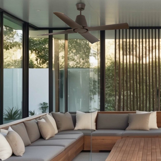 Ventilatore per esterno da soffitto a pale marrone