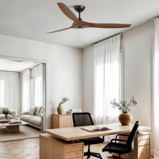 Ventilatore da soffitto fino 28mq silenzioso a pale marrone