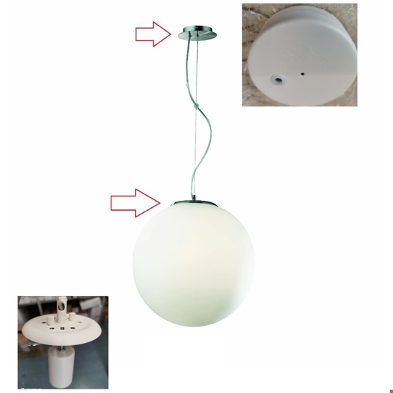 Mapa bianco sp1 d30 ideal lulx lampada sfera vetro bianco